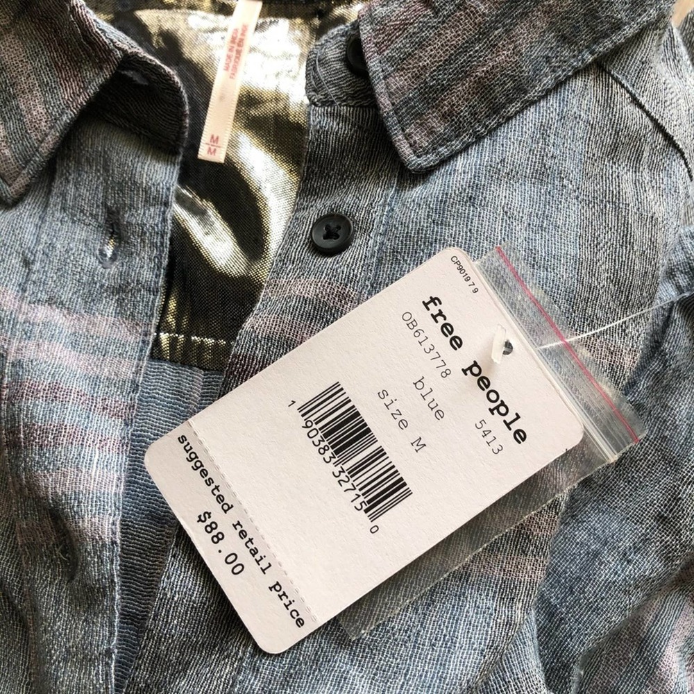free people • cutie plaid button down top - Picture 3 of 6